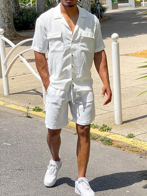 Men's Short-Sleeved Shirt and Shorts Two-piece set