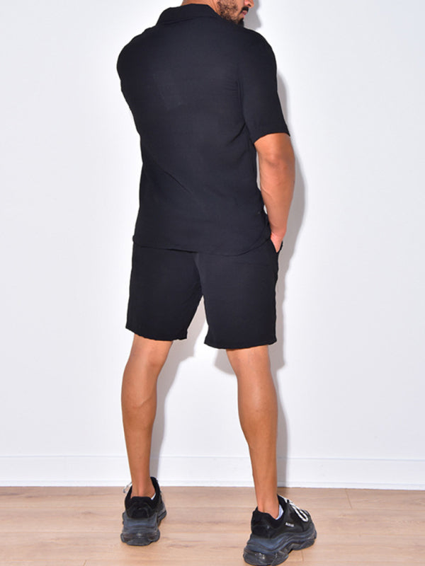 Men's Short-Sleeved Shirt and Shorts Two-piece set