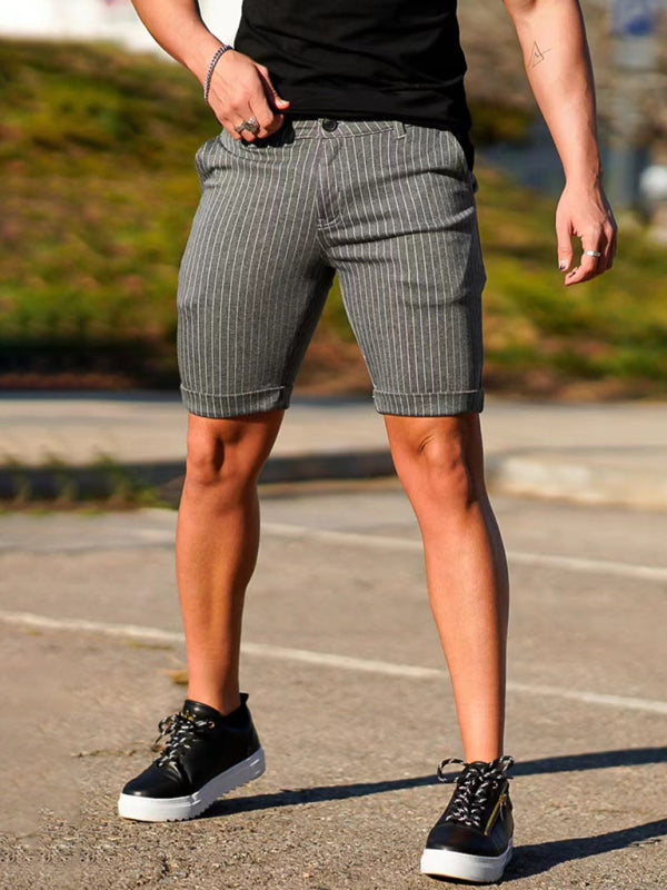 Men's Skinny Plaid Casual Shorts