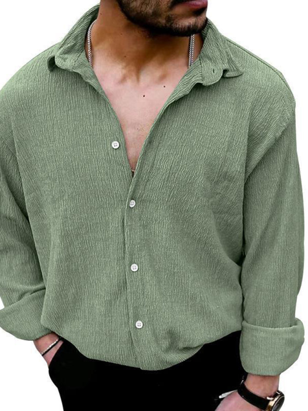 Men's Lapel Long Sleeve Shirt
