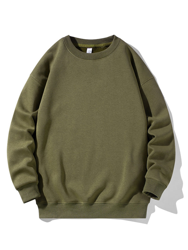 Men's Solid colour round neck long sleeve Sweatshirt