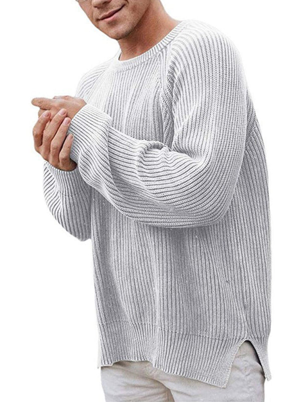 Men's Solid colour Trendy Pullover Crew neck Sweater