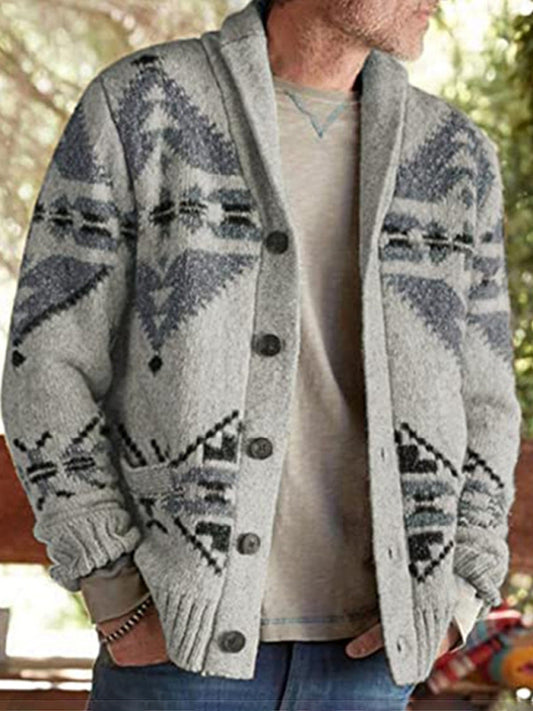 Men's Christmas Jacquard Button cardigan Sweater