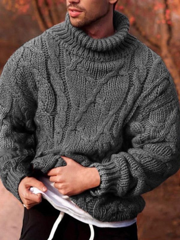 Men's Casual Twist Turtleneck Sweater