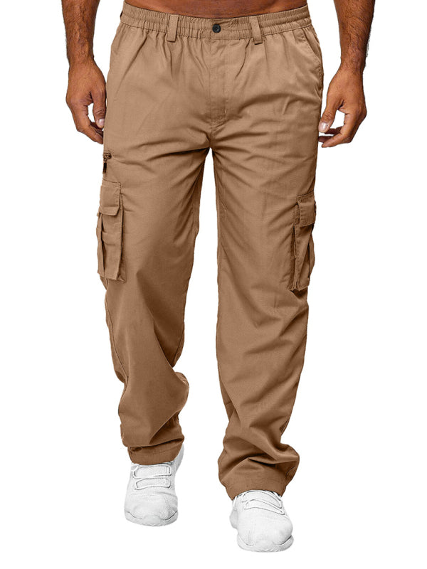 Men's Casual Multi-Pocket Loose Straight Cargo Pants