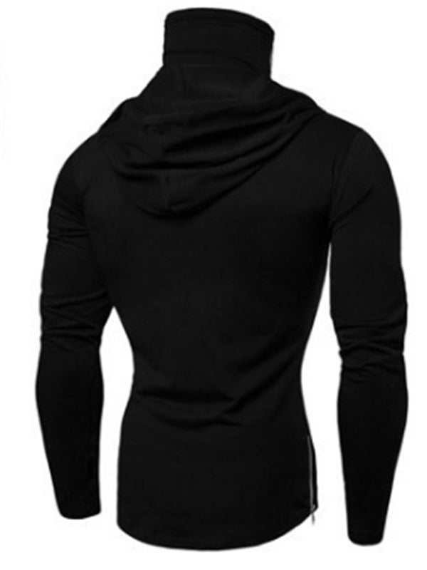 Men's fitness cycling Elastic mask pullover long-sleeved T-shirt Hoodie