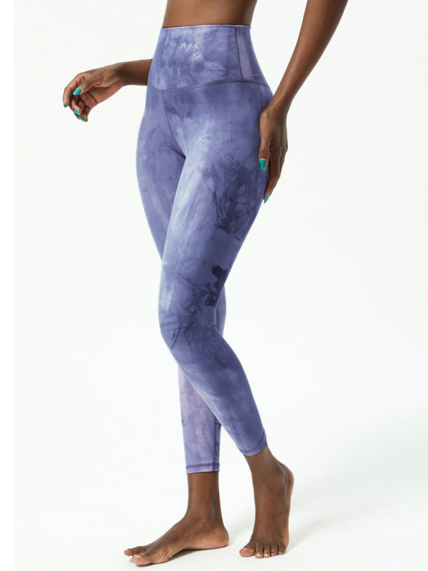 Women's Yoga Pants High Waist Hip Raise Tie Dye Printed Leggings