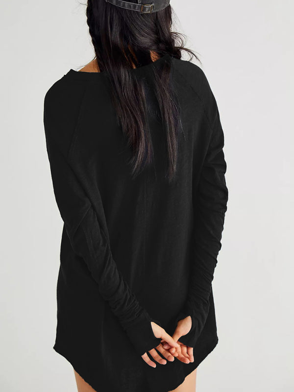 Women's Round Neck Pullover Long Sleeve Loose Top