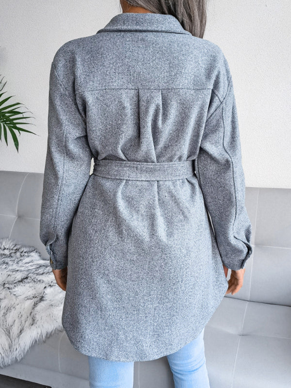 Women's Single Breasted woollen overcoat