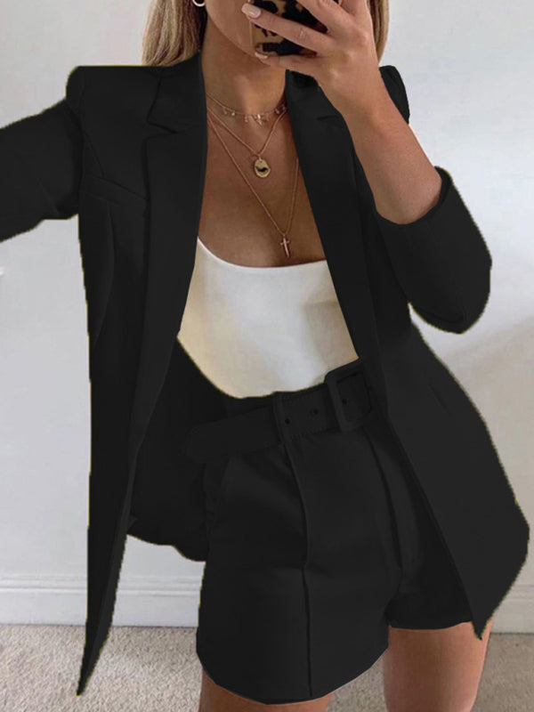 Women's Blazer Top And Short Set