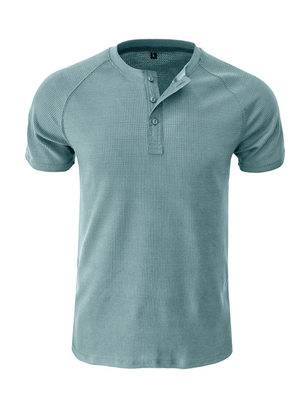 Men's Short Sleeve Waffle Henley Shirt