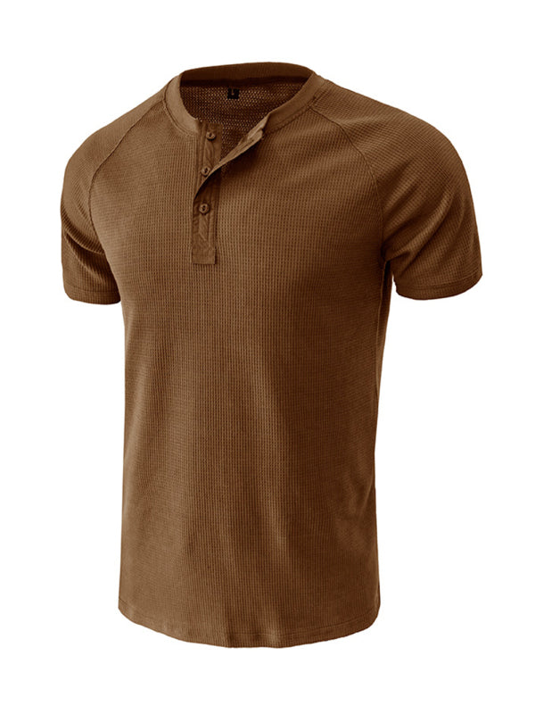 Men's Short Sleeve Waffle Henley Shirt