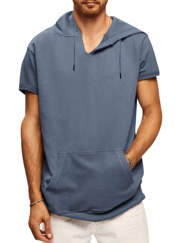 Men's Short Sleeve Hooded Sweatshirt