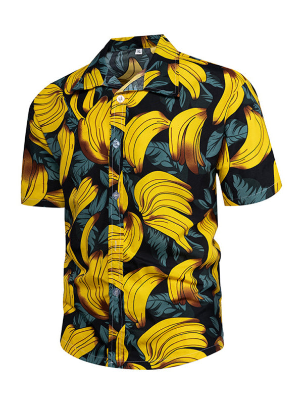 Men's Hawaiian Beach Short-Sleeve Button-Up Shirt