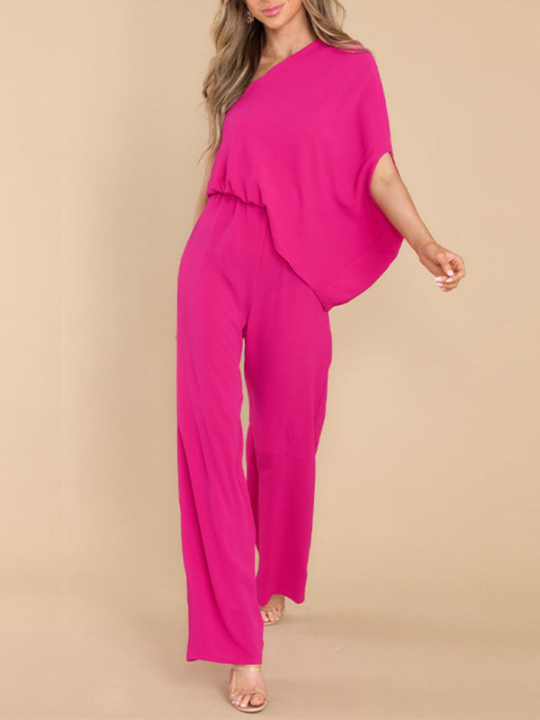 Women's Off Shoulders Asymmetric Commuter Jumpsuit