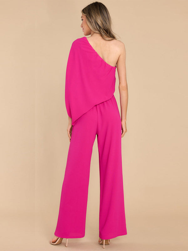 Women's Off Shoulders Asymmetric Commuter Jumpsuit
