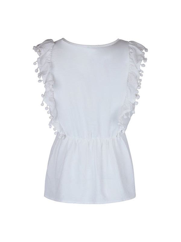 Women's Sleeveless Embroidered Top