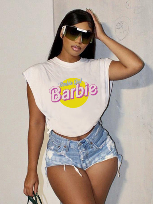 Women's Barbie Print Short-sleeved T-shirt