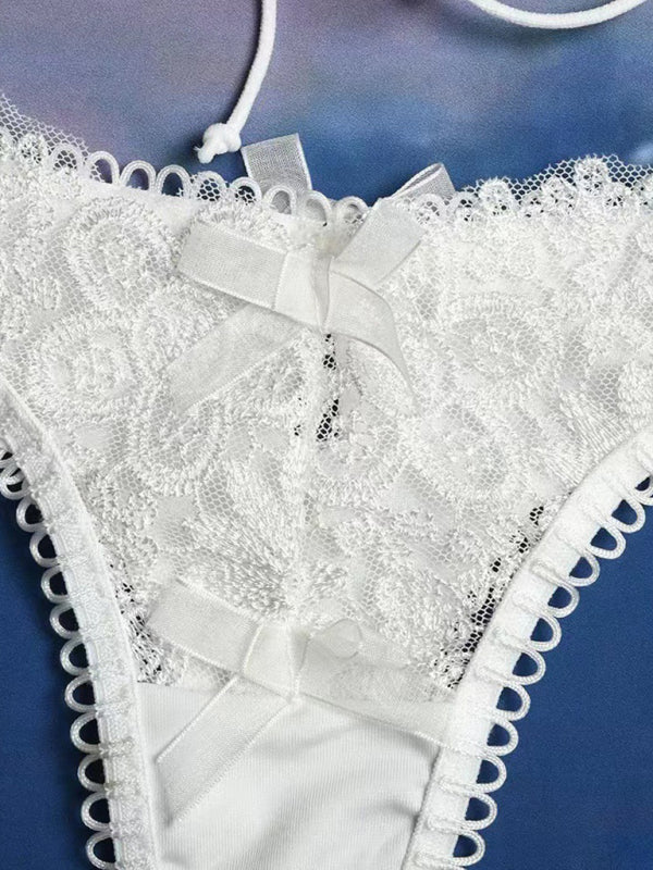 Women's sling slim fit hollow lace Lingerie Set