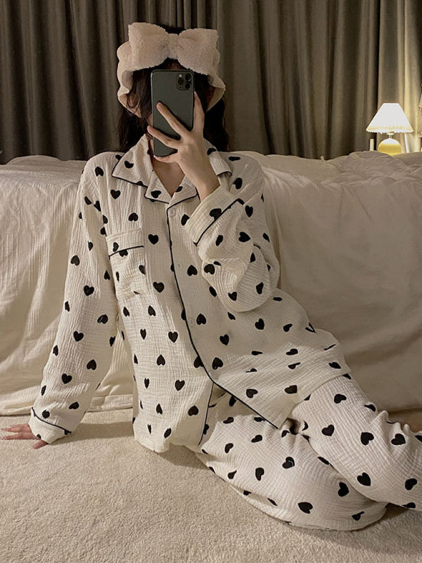 Women's winter long-sleeved cardigan Pyjamas