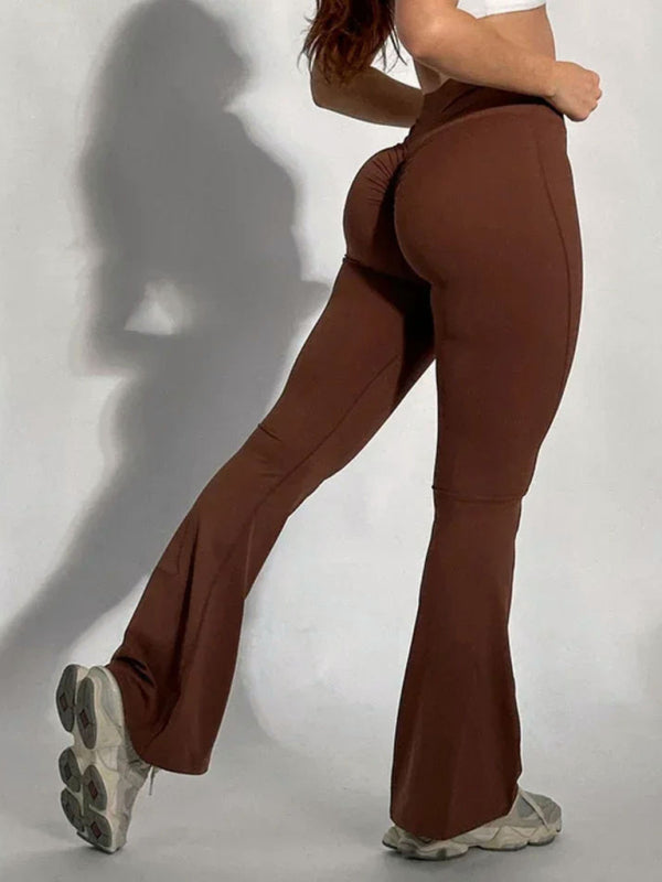 Women's Peach yoga high waist hip lifting leggings and flared Pants