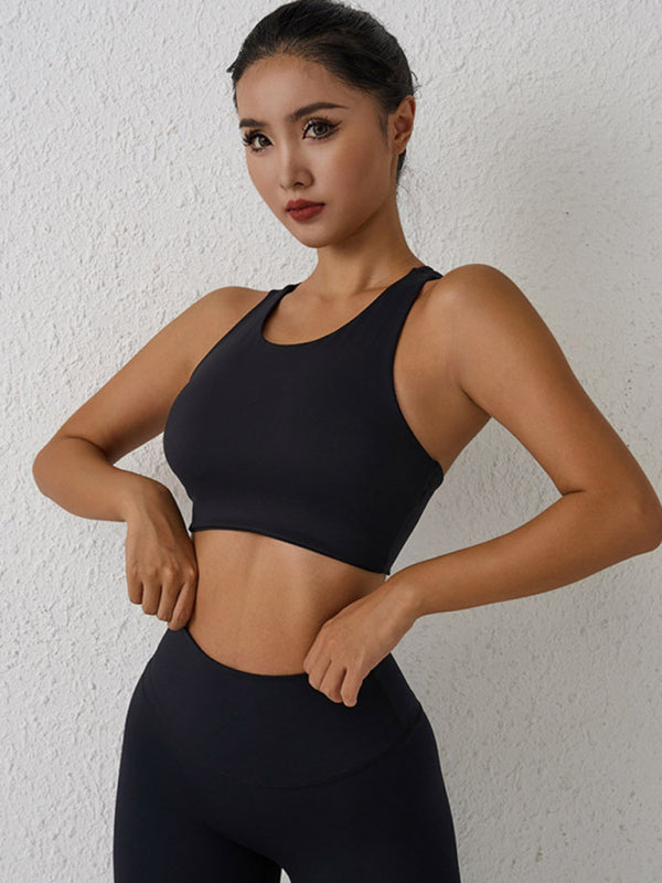 Women's Beautiful back sports bra shock-proof yoga running high-intensity Sports Vest