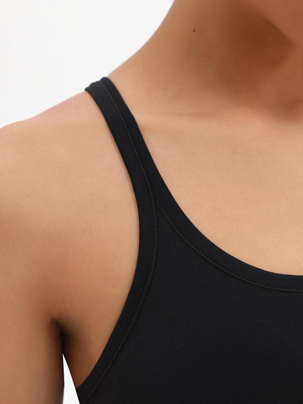 Women's Yoga vest with chest pads Sports bra all-in-one beautiful back Bra