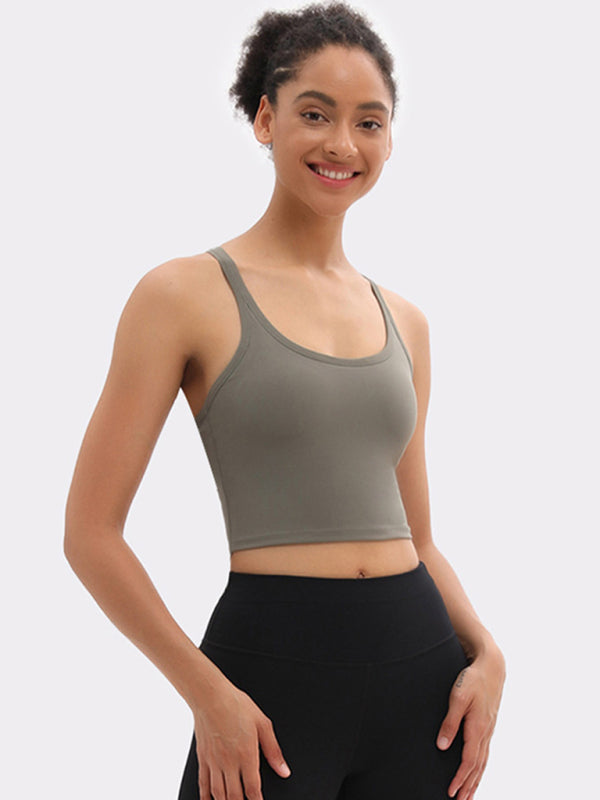 Women's Yoga vest with chest pads Sports bra all-in-one beautiful back Bra