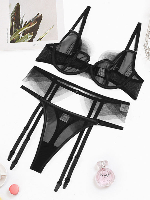 Women's comfortable tulle see-through Lingerie Set