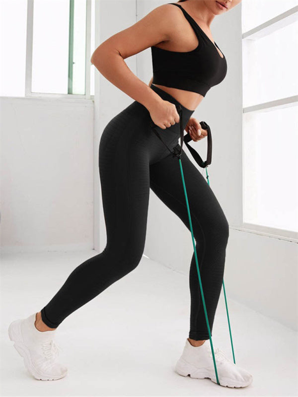 Women's Solid Colour High Waist Training Sport Yoga Fitness Pants Leggings