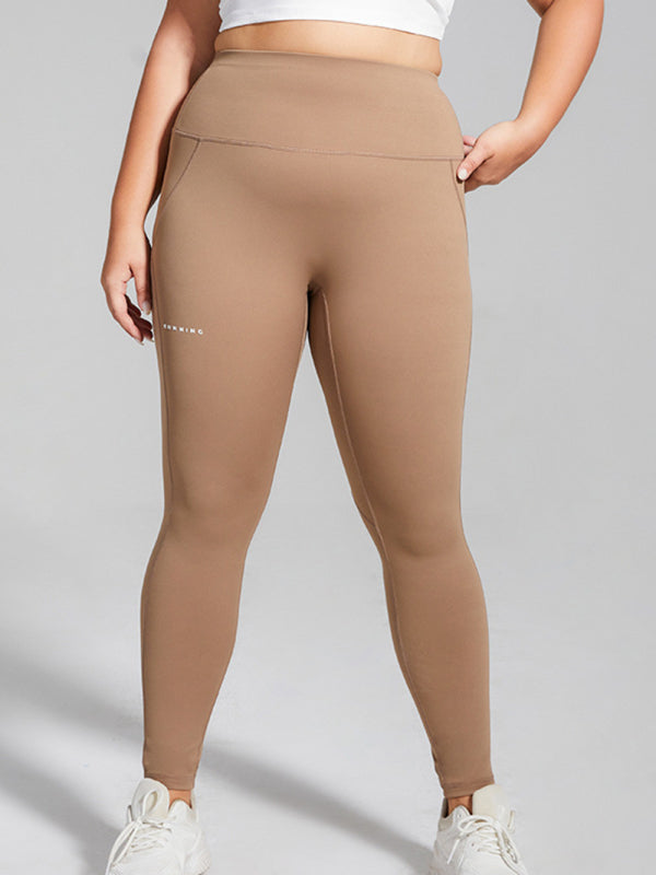 Women's Plus Size Running Sweatpants High Waist Hip Lift Alphabet Quick Dry Yoga Pants