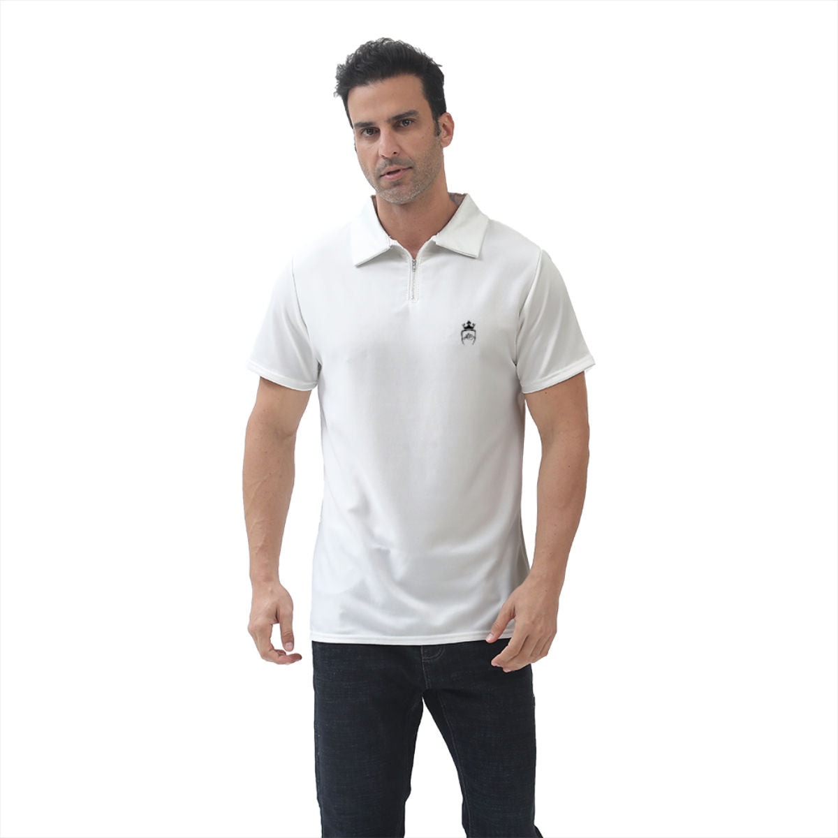 Men's Short Sleeve Zip Polo Shirt