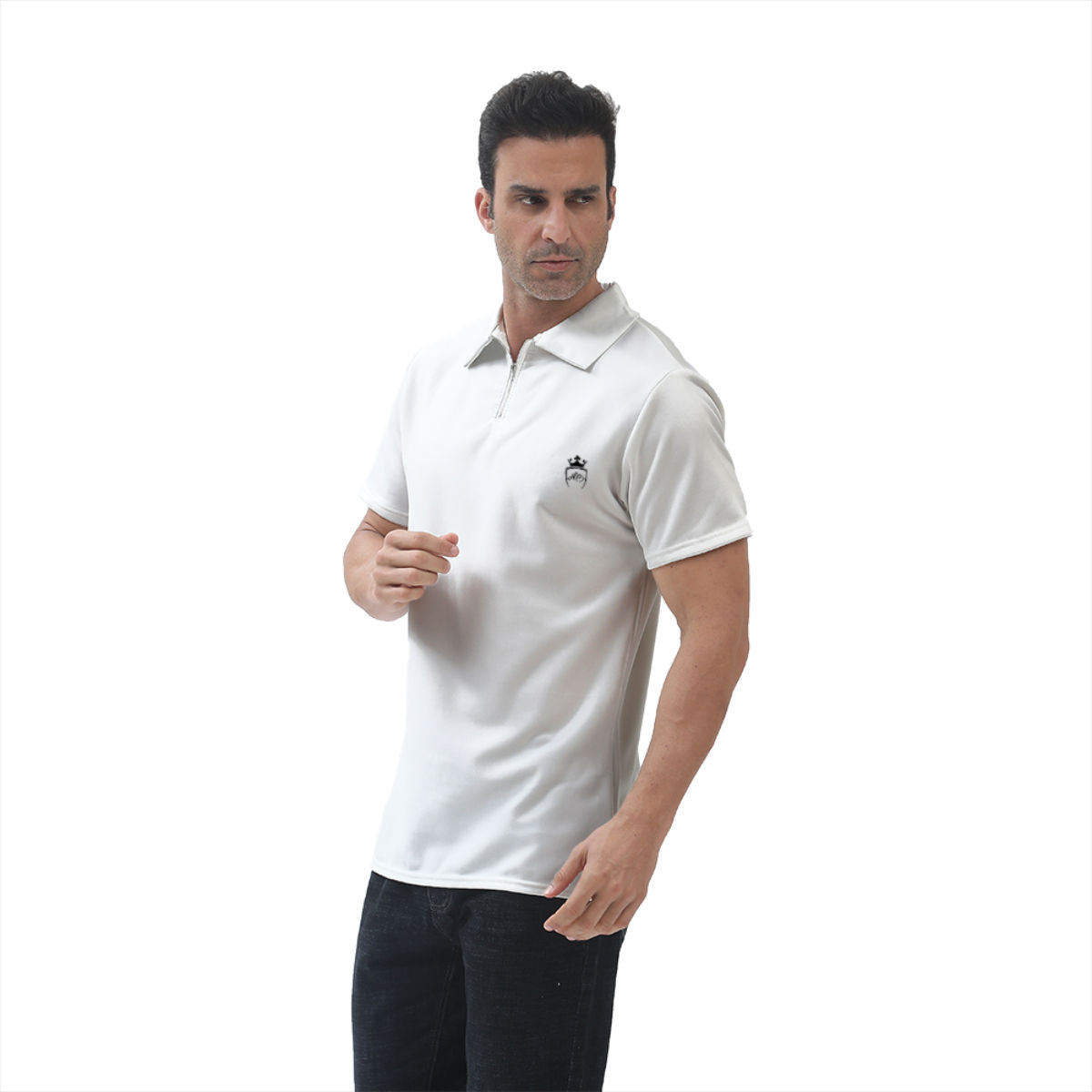 Men's Short Sleeve Zip Polo Shirt