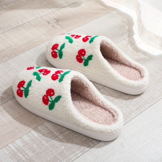 Unisex cherry Cotton slippers