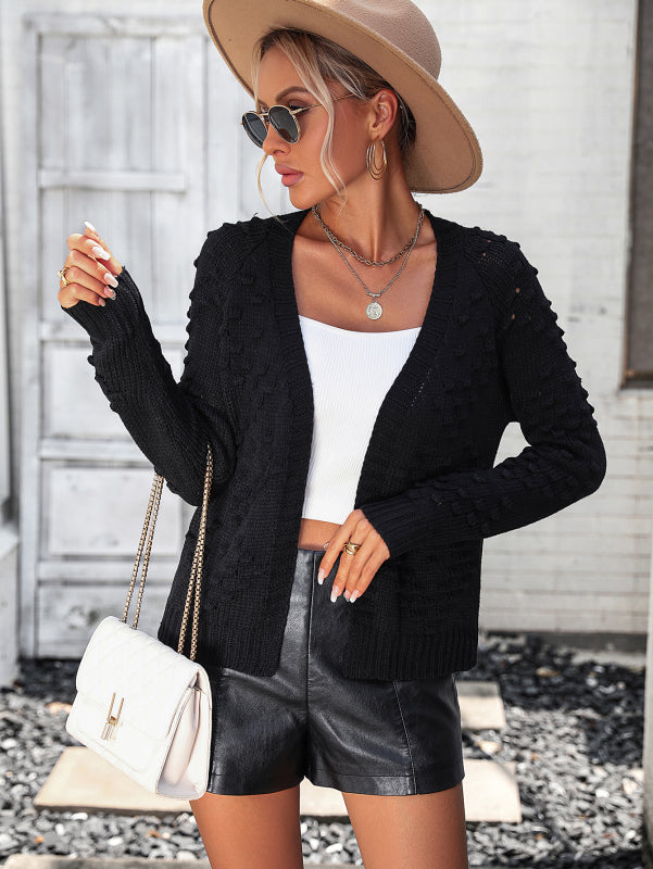 Women's knitted Three-dimensional Pattern Cardigan